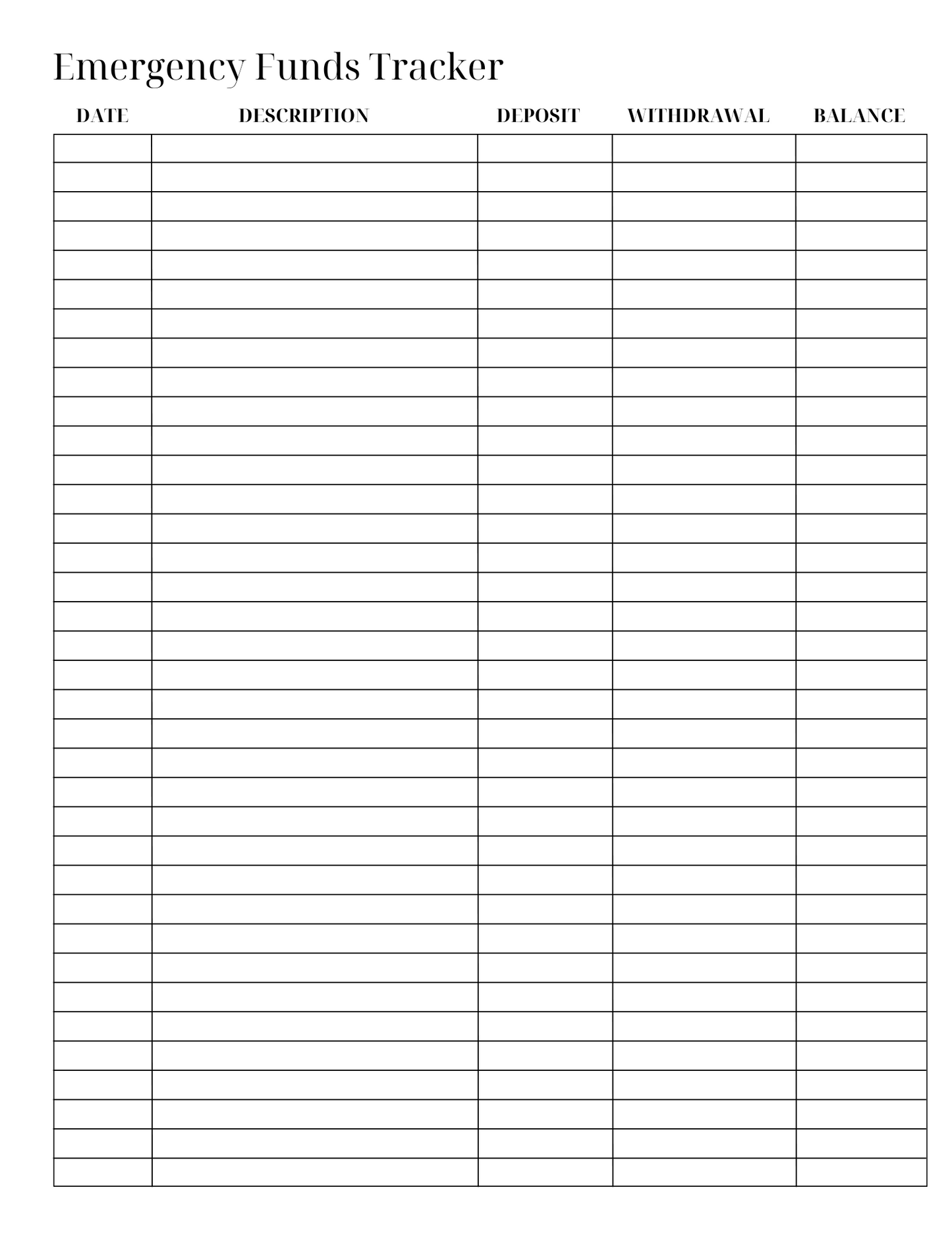 Savings Tracker (Digital/Printable)